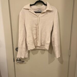 J. Crew Cream Collared Knit Cardigan